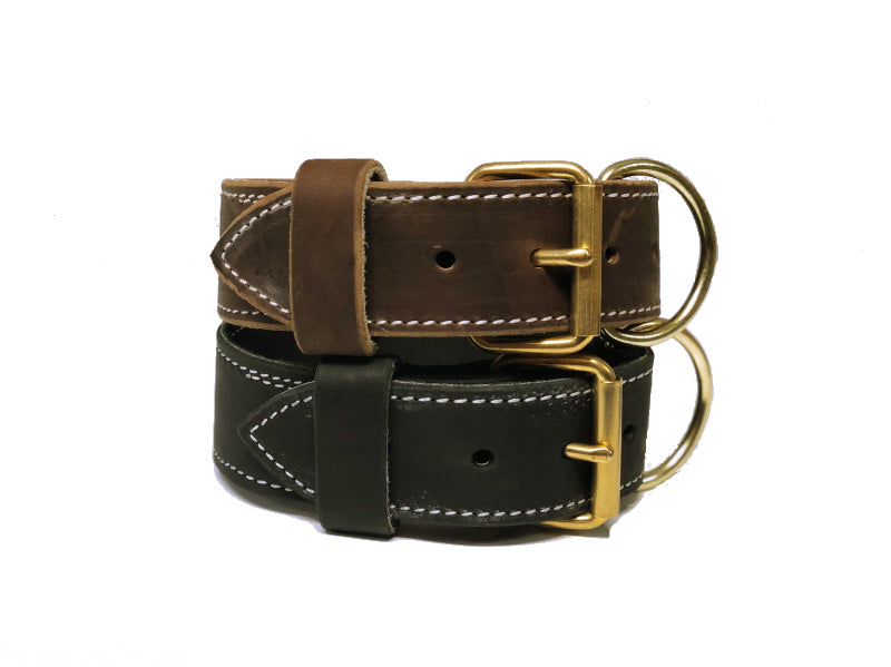 2&quot; Tactical Single Leather Collar - Soft Hide Leather