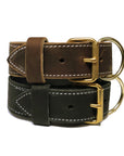 2" Tactical Single Leather Collar - Soft Hide Leather