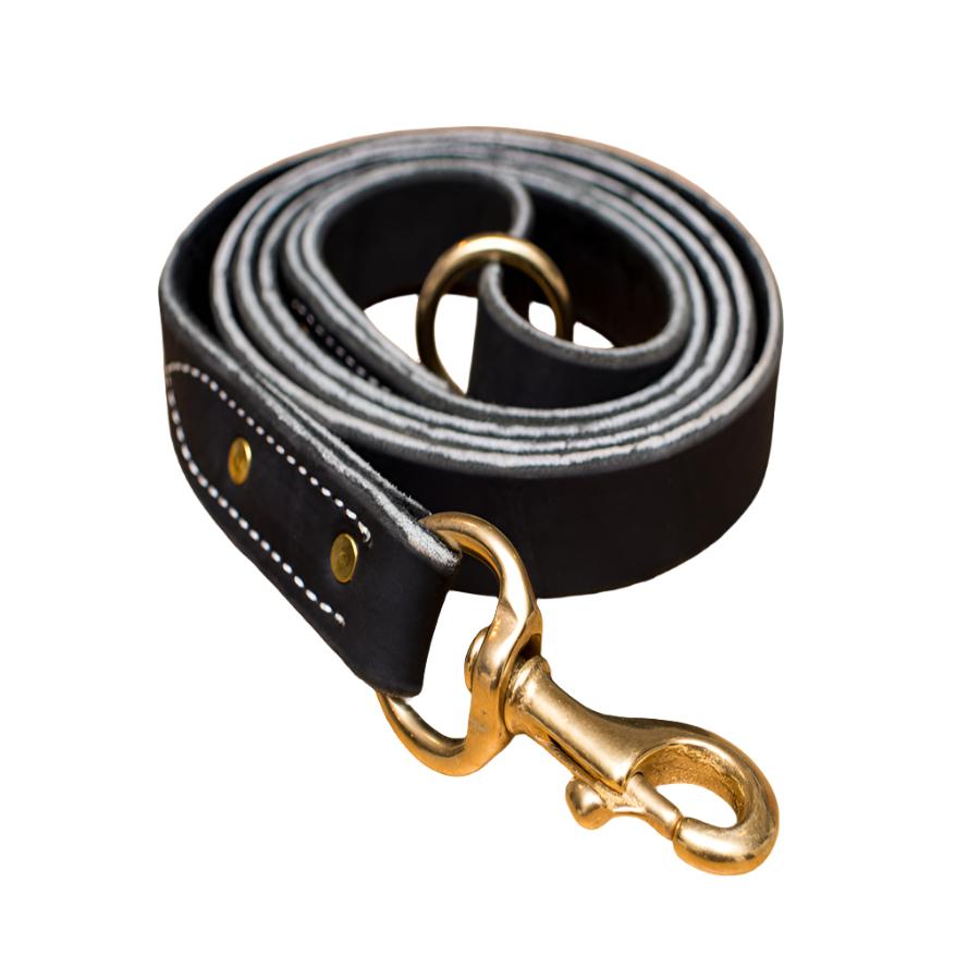 Premium Leather Leash 1&quot; Super Heavy Duty