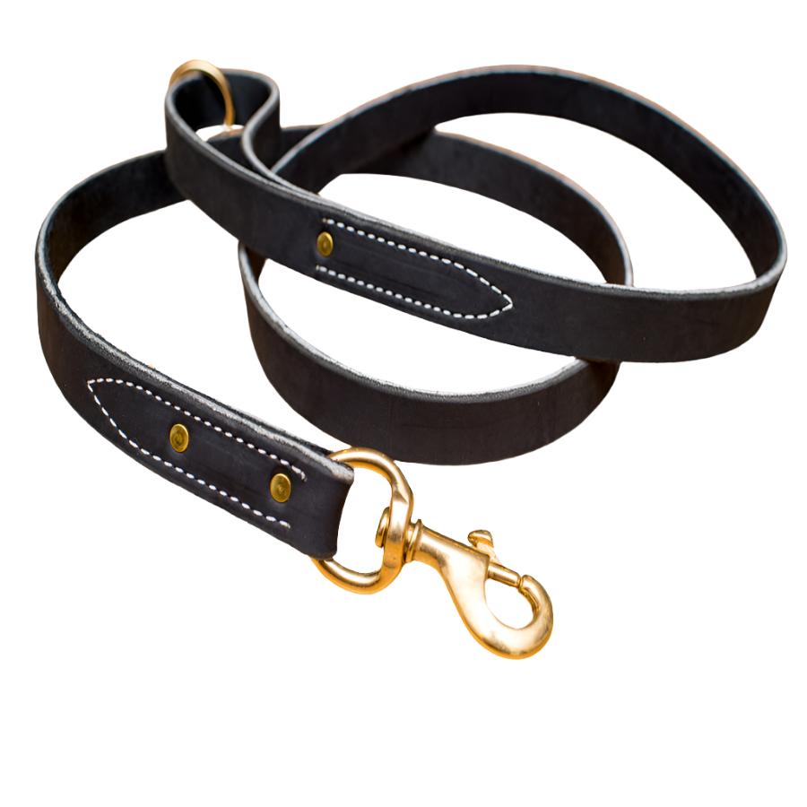 Premium Leather Leash 1&quot; Super Heavy Duty