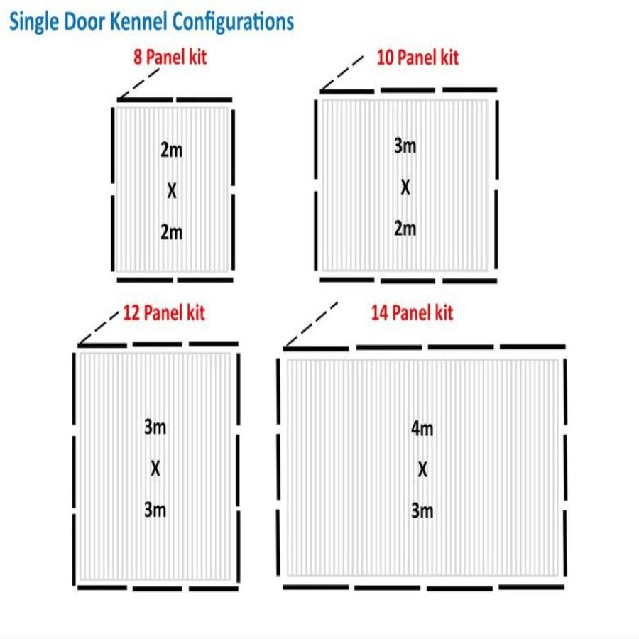 Deluxe Outdoor Welded Panel Dog Kennel Run Kit 