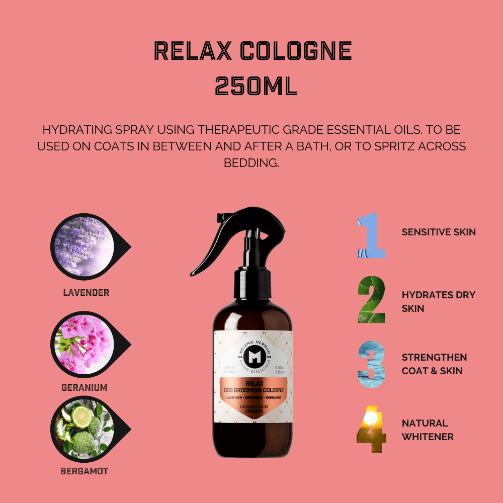 Relax Dog Grooming Cologne by Melanie Newman Salon Essentials